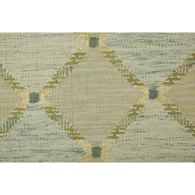 Mid-Century Modern Rug & Kilim’s Scandinavian Style Square Rug in Blue and Green, With Patterns For Sale - Image 3 of 6