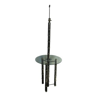 Regency Style Chrome & Brass Floor Lamp For Sale