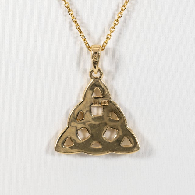 Triquetra Estate Pendant in Solid 14k Gold - Timeless Fine Jewelry For Sale In Columbus - Image 6 of 6