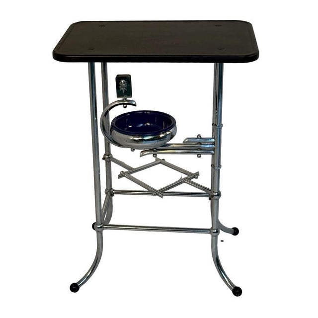 Contemporary Bauhaus Art Deco Smoking Table with Tubular Chromed Frame and Built-In Ashtray, Germany, 1935 For Sale - Image 3 of 10