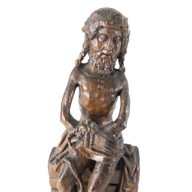 We are selling this very fine and early carving of Christ as the Man of Sorrows. This figure compares extremely closely to...