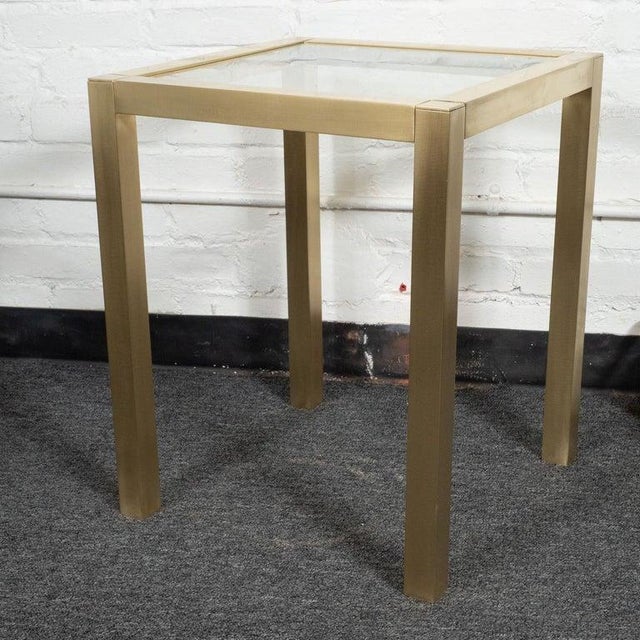 Vintage Satin Finish Brass Side Table For Sale - Image 4 of 9