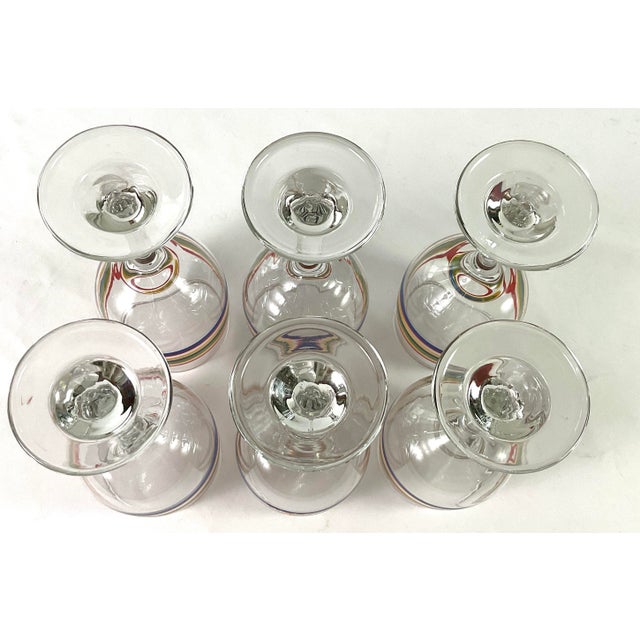 Libbey Glass Co. 1960s Libbey-“ Mambo Fiesta”-Vintage Wine Glasses – 8 Ounce Capacity – Set of Six For Sale - Image 4 of 5