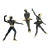 Vintage, Set of 3, MCM Black & Gold Bronze Ballerina Man Women Dancing, Wall Art, Home Decor, 10" For Sale