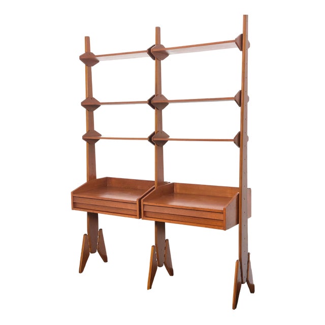 Double-Sided Bookcase with 2 Bays, Italy, 1960s For Sale