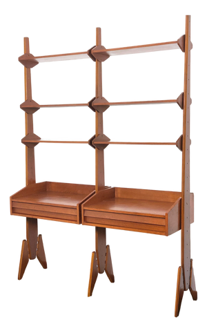 Double-Sided Bookcase with 2 Bays, Italy, 1960s