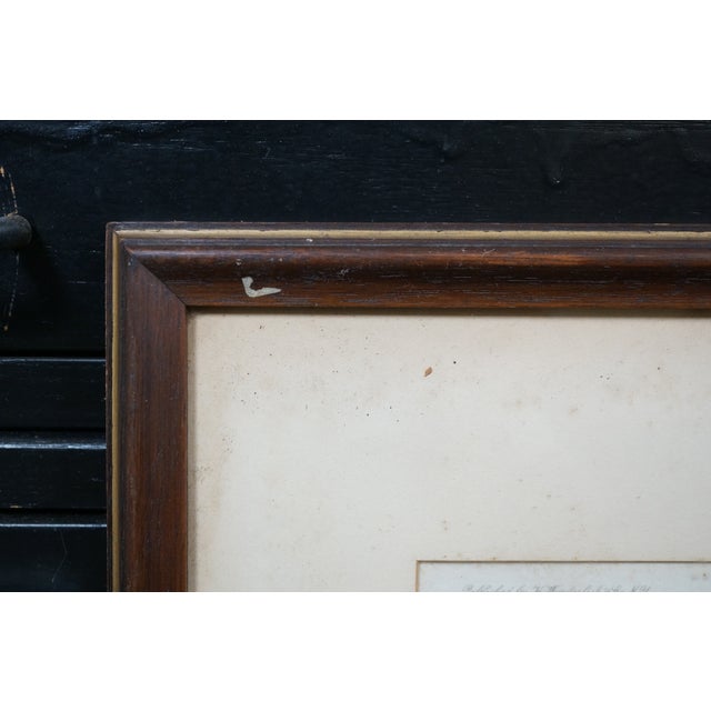 Late 19th Century Antique Benjamin Lander Signed Waterfront House Figure in Boat Etching 21" For Sale - Image 5 of 12