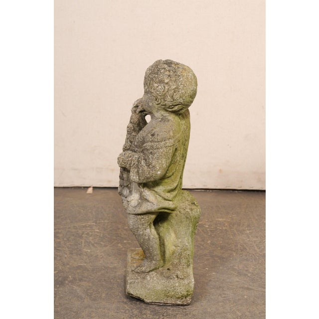 Mid 20th Century Mid 20th Century French Cast-Stone "Bambine" Garden Statue For Sale - Image 5 of 11
