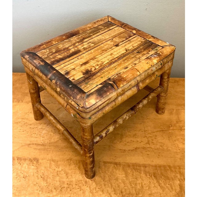 Vintage Bamboo Accent Table For Sale - Image 13 of 14