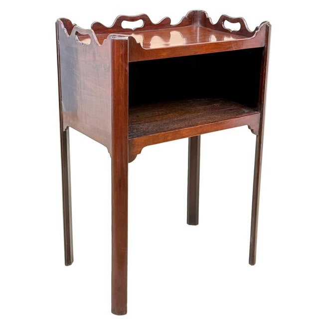 Antique Georgian Mahogany Nightstand, 1760 For Sale - Image 10 of 11