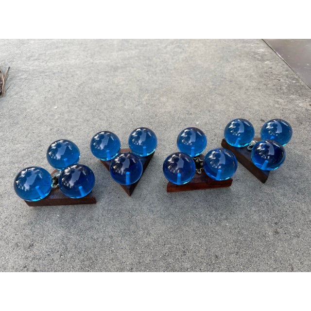 Mid 20th Century Blue Lucite Candle Holders - Set of 4 For Sale In Seattle - Image 6 of 10