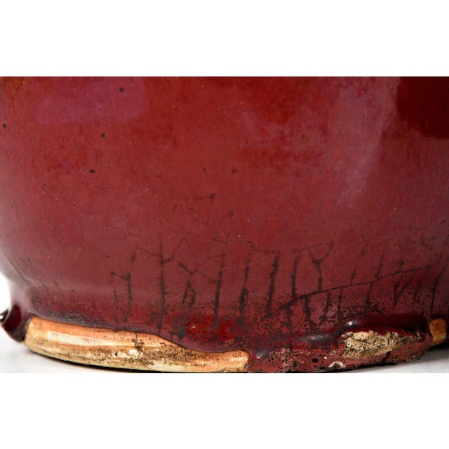 Ceramic Mid 20th Century Pair of Large Chinese Sang De Boeuf Vases For Sale - Image 7 of 7