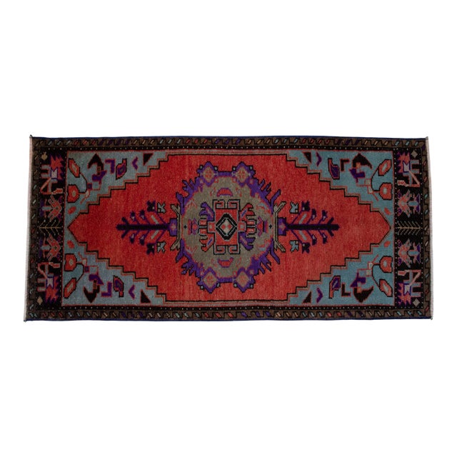 1970s Vintage Hand Knotted Small Rug For Sale