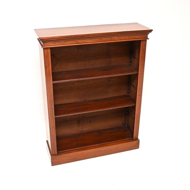 Antique Victorian Open Bookcase in Walnut, 1870 For Sale - Image 10 of 10