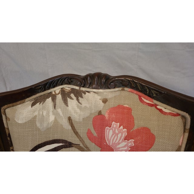 Wood Mid 20th Century Vintage Floral Cane Lounge Chair For Sale - Image 7 of 7