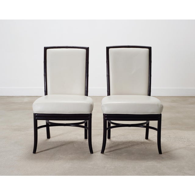 McGuire Set of Eight Laura Kirar for McGuire Rattan Ring Dining Chairs For Sale - Image 4 of 18