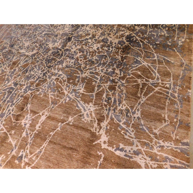 Hand Knotted Modern Style Rug in Bamboo Silk. 8'x 10'2" For Sale - Image 4 of 15