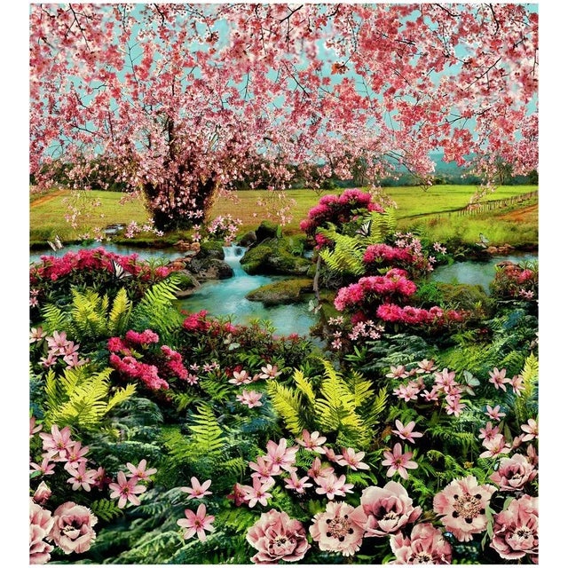 Contemporary Sample - Jean Paul Gaultier for The House of Scalamandré Festival Wall Mural, Multico For Sale - Image 3 of 3