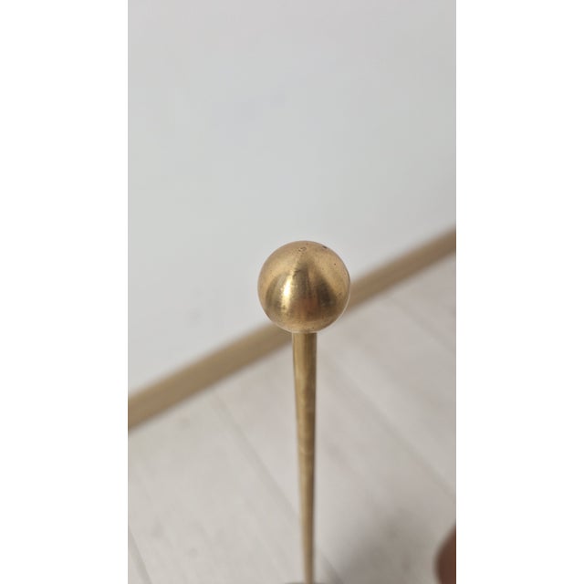 1980s Brass and Blue Leather Doorstops attributed to Luigi Caccia Dominioni for Azucena, 1980s, Set of 2 For Sale - Image 5 of 11
