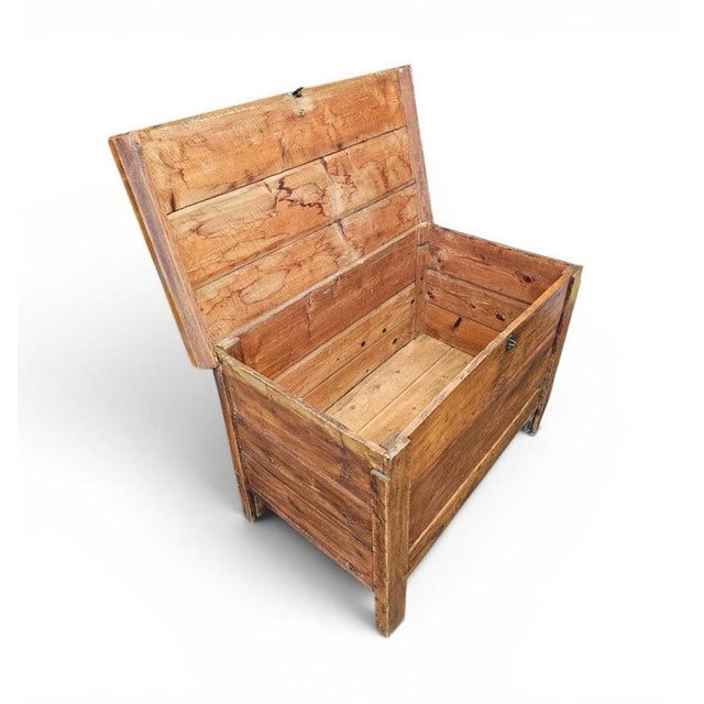 Wood Blanket Storage Chest in Pine Wood For Sale - Image 7 of 14