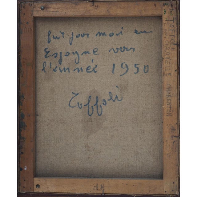 Modern Louis Toffoli, Fortified Village in Spain, Oil on Canvas For Sale - Image 3 of 10