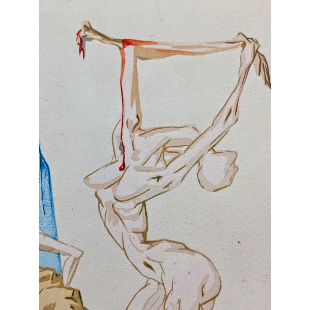 Salvador Dali, Divine Comedy Inferno 26 / The Inhabitants of Prato, 1960, Woodcut For Sale - Image 3 of 9