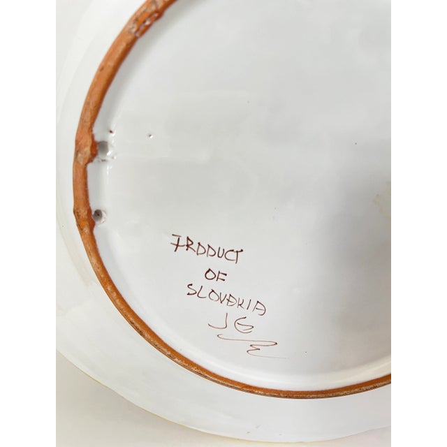 Shabby Chic Vintage Hand-Painted Slovakian Serving Bowl For Sale - Image 3 of 4