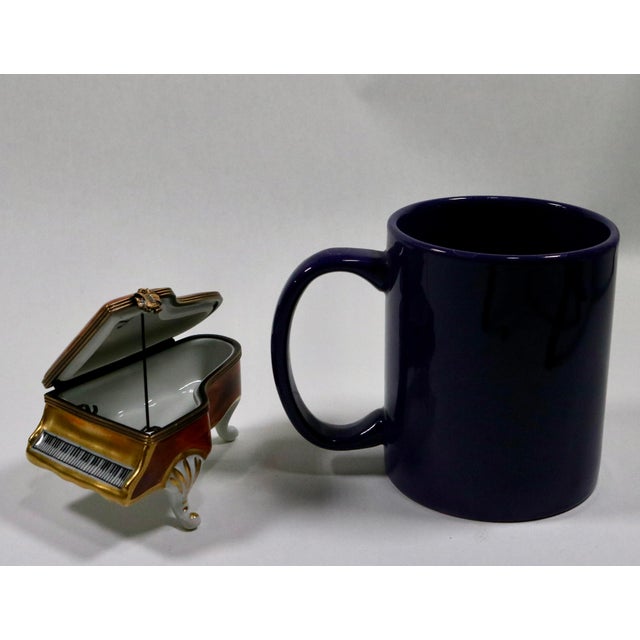 Traditional Mid 20th Century Limoges Wood Grain Grand Piano Trinket Box For Sale - Image 3 of 13