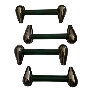 Set of 4 Handmade Green Murano Glass Italy, 1970