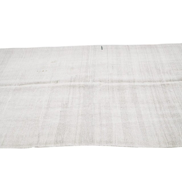 Mid 20th Century Off White Vintage Hemp Kilim Rug For Sale - Image 4 of 7
