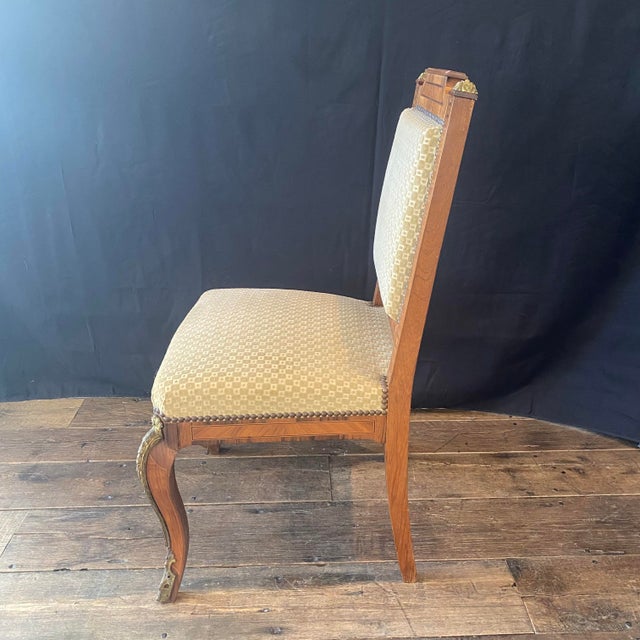 Antique French Neoclassical Side Chairs With Spectacular Inlay -a Pair For Sale - Image 10 of 12