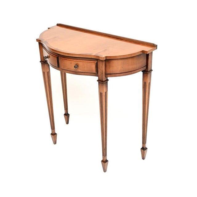 Antique Georgian Style Yew Wood Console Table, 1950 For Sale - Image 3 of 9