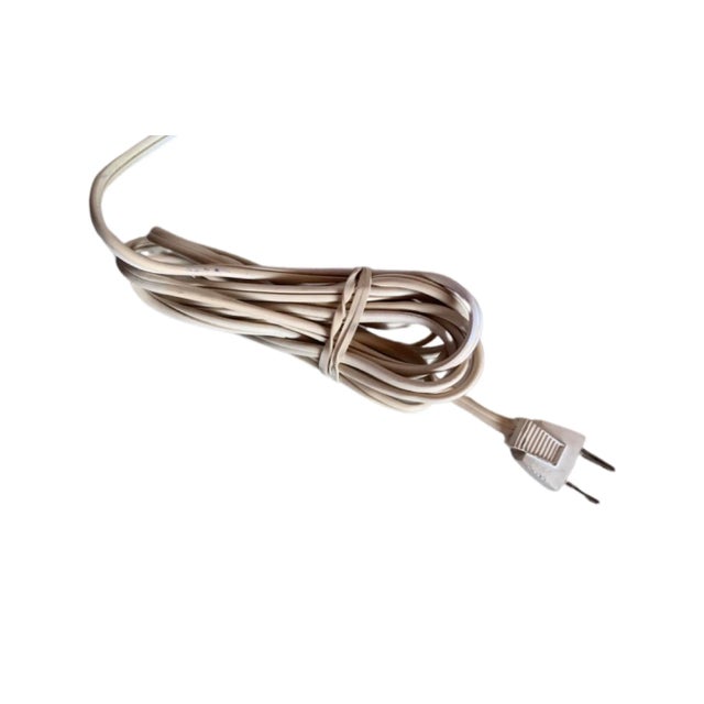 Metal Large Off White Painted Metal Vintage Mid Century Leaf and Hobnail Design Painted Metal Table Lamp by Tyndall For Sale - Image 7 of 7