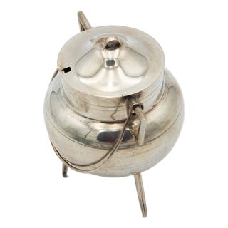 Silver Cauldron-Shaped Sugar Bowl For Sale