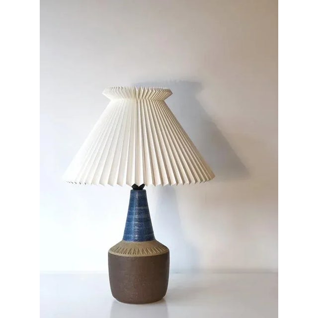 Soholm Pottery Table Lamp, model 3050 in Blue and Brown Stoneware. Handcrafted mid-century modern lamp base with beautiful...
