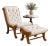 Mid-Century Japanese Showa Era "Obi" Slipper Chair & Ottoman - 2 Piece Set For Sale