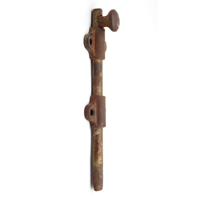 Mid 20th Century Vintage 6 In. Brass Plated Steel Surface Door Bolt For Sale - Image 5 of 6