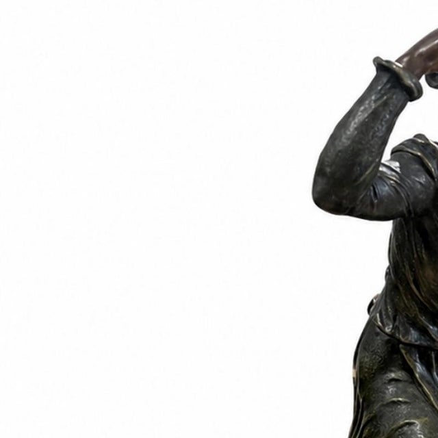 Sculpture - Second model of 'Anxiete' (signed). Bronze art sculpture; 20th century; mounted on a marble base. Signed....
