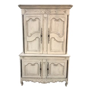19th C. Gray French Buffet a Deux Corps For Sale