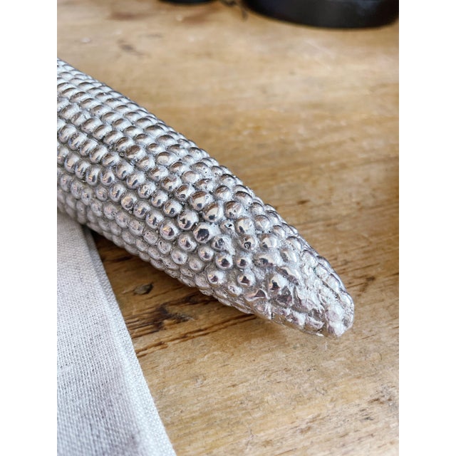 Mid-Century Modern 1970s Vintage Maitland-Smith Silvered Bronze Corn For Sale - Image 3 of 4