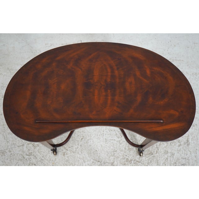 Wood Theodore Alexander Kidney Mahogany Desk For Sale - Image 7 of 18
