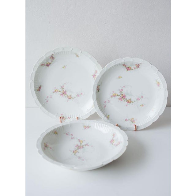 Limoges Porcelain Plates by J. Pouyat, 1910s, Set of 3 For Sale - Image 10 of 15