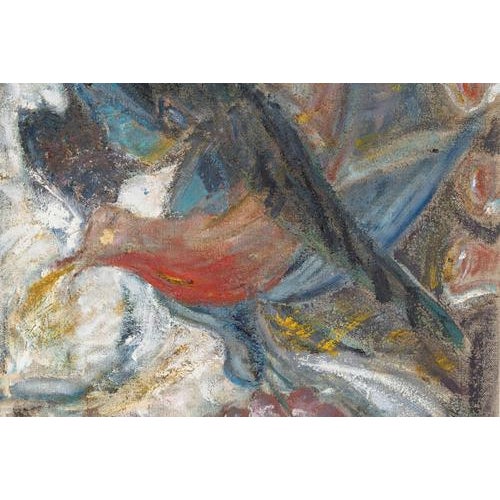 Unknown, Painting Depicting Birds in a Fruit Tree, Oil on Canvas For Sale - Image 3 of 7