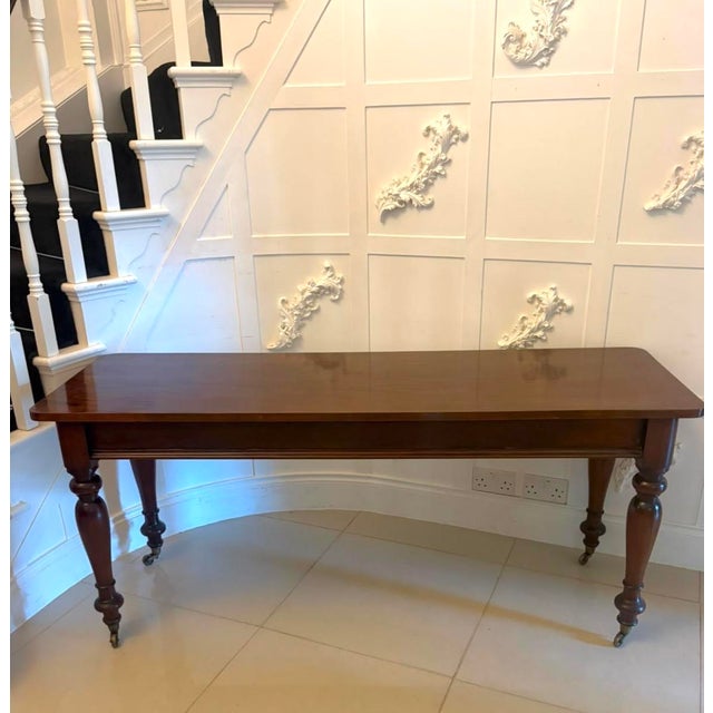 Antique Victorian Figured Mahogany Hall Console Table, 1850s For Sale - Image 15 of 15
