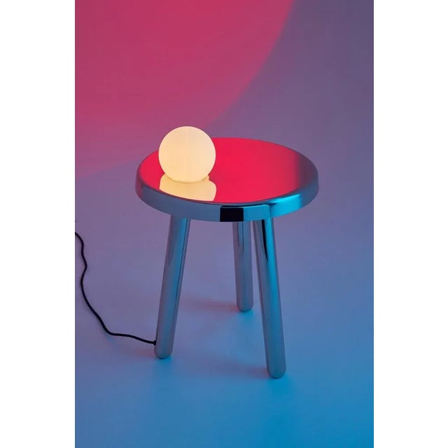 Alby Petrol Green Albi Small Table with Lamp by Mason Editions For Sale - Image 9 of 12