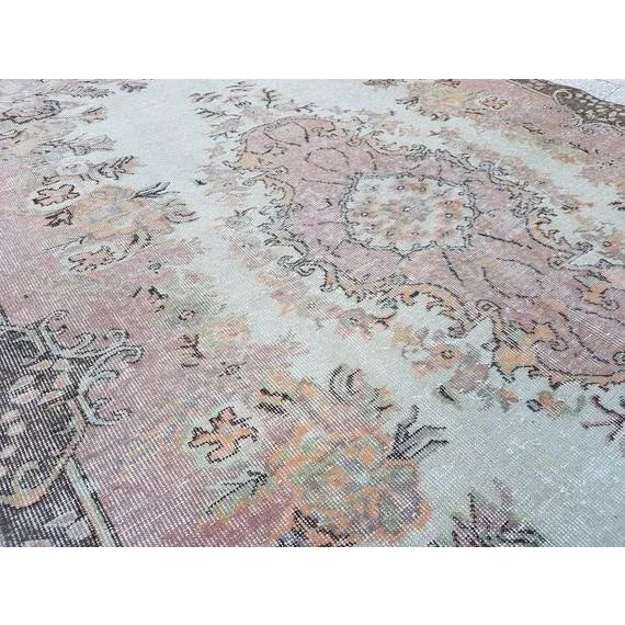 Traditional 1970s Vintage Turkish Oushak Rug - 5′5″ × 8′10″ For Sale - Image 3 of 11