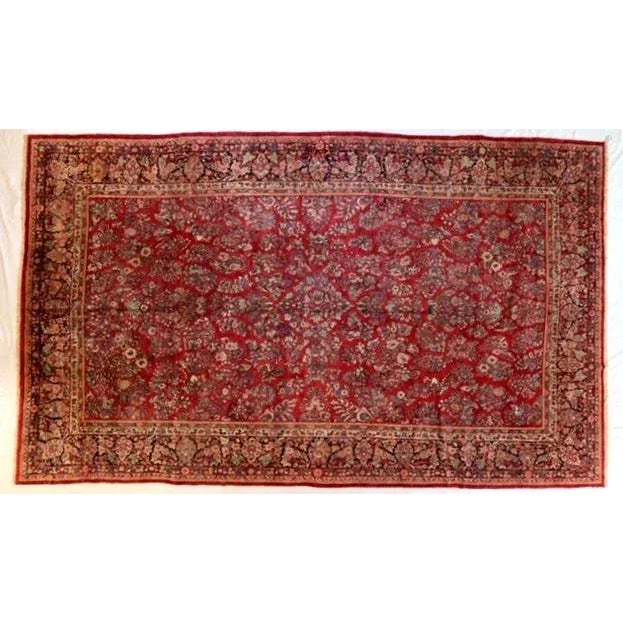 Maroon 1940's Vintage Persian Sarouk Palace Rug, 12'2" X 20'4" For Sale - Image 8 of 8