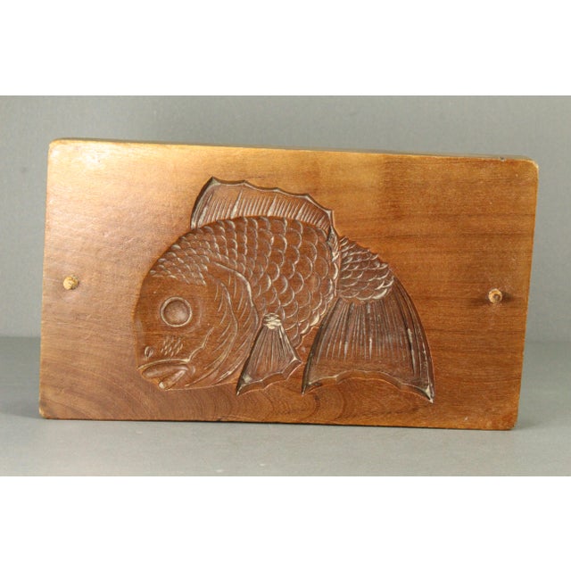 Asian Early 20th C. Japan Hand Carved Koi Fish Mold Kashigata for Sweet Cakes Wagashi For Sale - Image 3 of 18