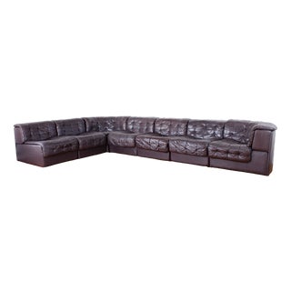 Leather Model Ds 11 Modular Sofa from de Sede, 1970s, Set of 7 For Sale
