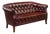 Swedish Chesterfield Sofa or Settee of Tufted Patinated Oxblood Leather For Sale
